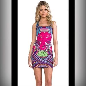 NWT Mara Hoffman Jersey Racerback Fitted Mini Dress in Ganesh Sky Size XS‎